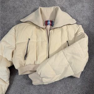 UO Corduroy Cropped Puffer